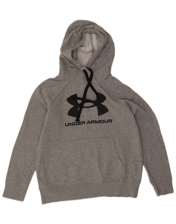 Under Armour Grafisk Oversized Hoodie Jumper til kvinder UK 6 XS Grå Flecked