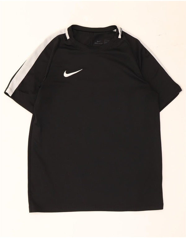Nike Boys Dri Fit T-Shirt Top 12-13 år Stor Sort Colourblock Polyester