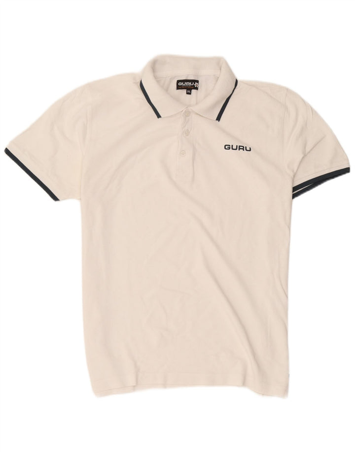 Guru Herre Polo Shirt 3XL Hvid Bomuld
