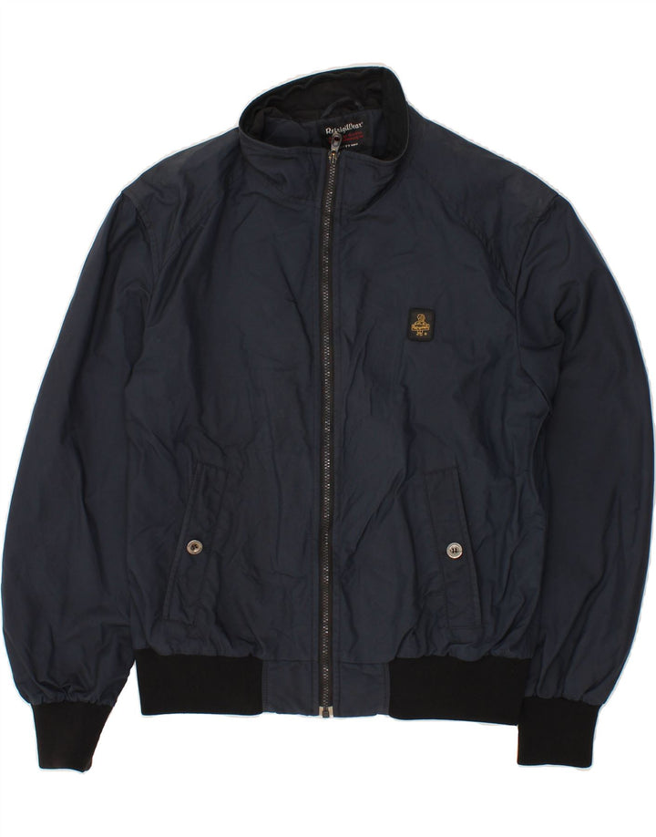 REFRIGIWEAR Womens Bomber Rain Jacket UK 18 XL Navy Blue Nylon Vintage Refrigiwear and Second-Hand Refrigiwear from Messina Hembry 