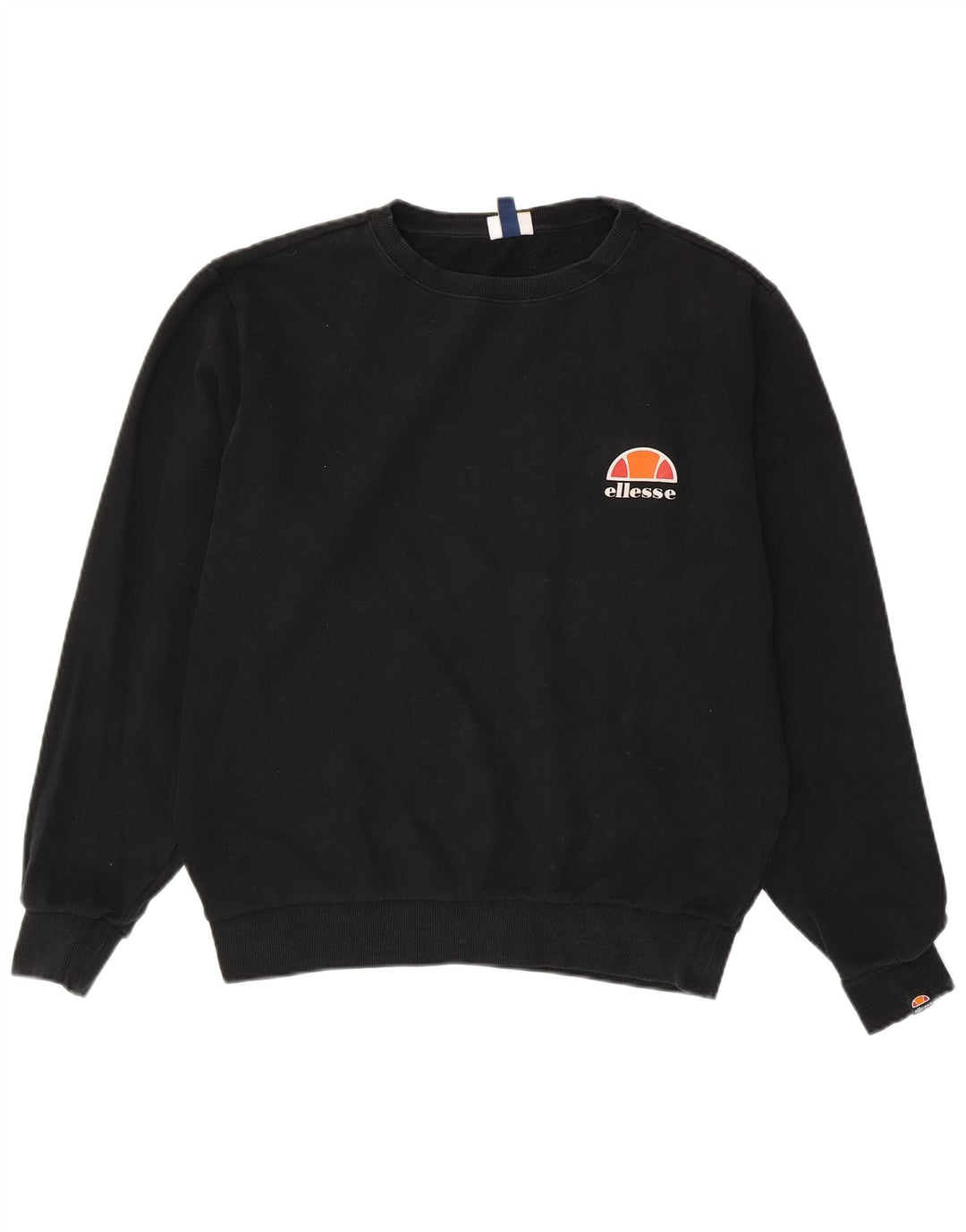 Ellesse Dame Oversized Sweatshirt Jumper UK 14 Stor Sort Bomuld