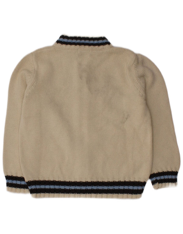 Benetton Boys Grafisk cardigantrøje 3-4 år Beige