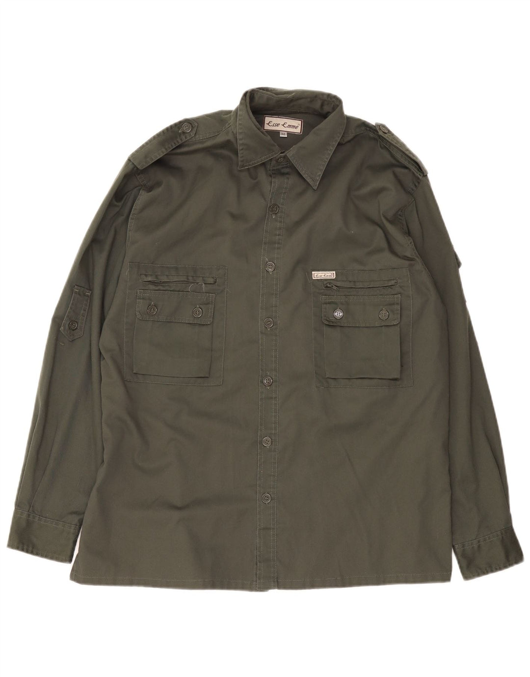 ESSE EMME Militærskjorte til mænd Medium Khaki Polyester