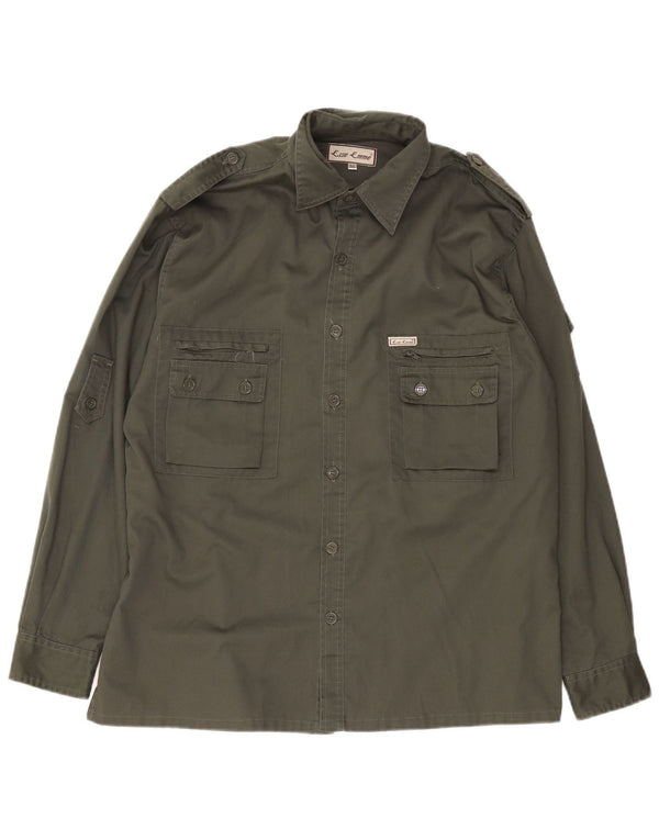 ESSE EMME Militærskjorte til mænd Medium Khaki Polyester