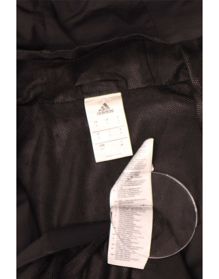 Adidas Regnjakke med hætte til mænd UK 36 Small Black Colourblock Polyester
