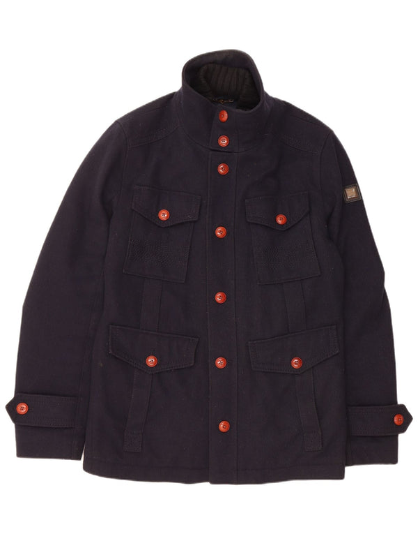 HUGO BOSS Herre Utility Jacket UK 38 Medium Navy Blue Wool