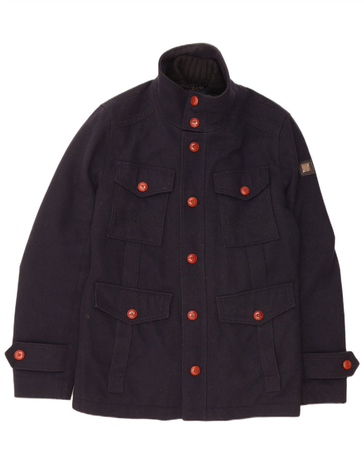 HUGO BOSS Herre Utility Jacket UK 38 Medium Navy Blue Wool