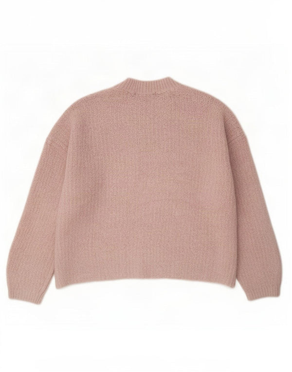 Marks & Spencer dame sweater med rund hals i overstørrelse UK 14 Medium Pink