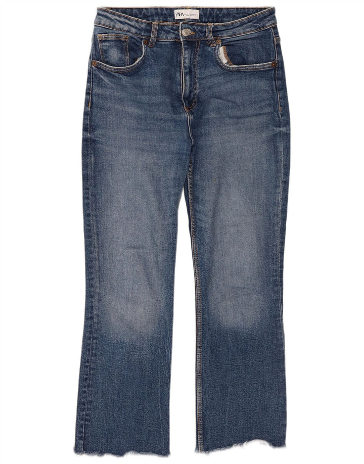 Zara Dame Cropped Jeans EU 40 Medium W30 L26 Blå
