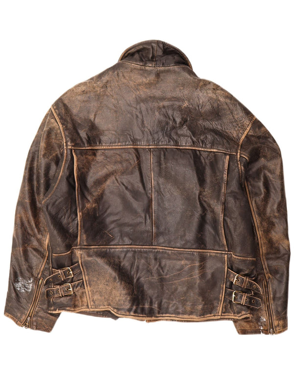 Vintage herre læderjakke UK 44 2XL Brun