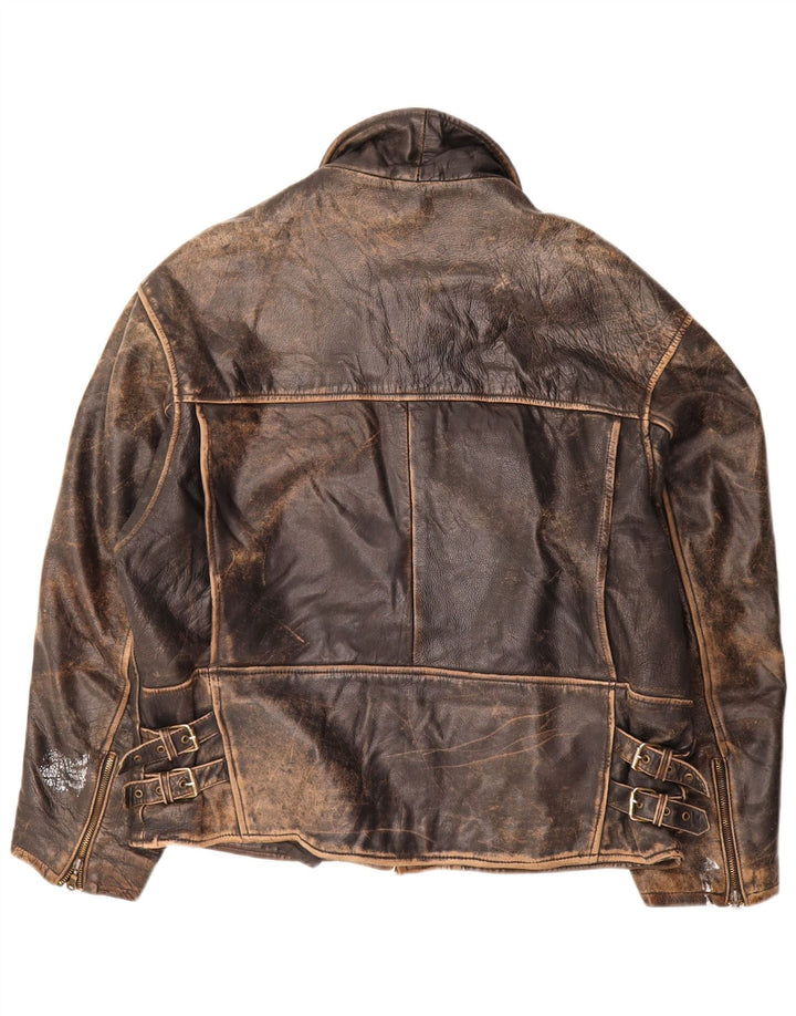 Vintage herre læderjakke UK 44 2XL Brun