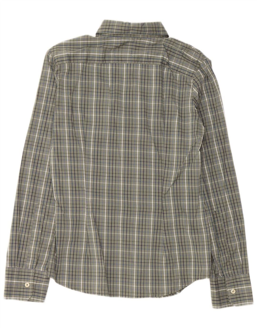 Benetton Dameskjorte UK 12 Medium Khaki Ternet Bomuld