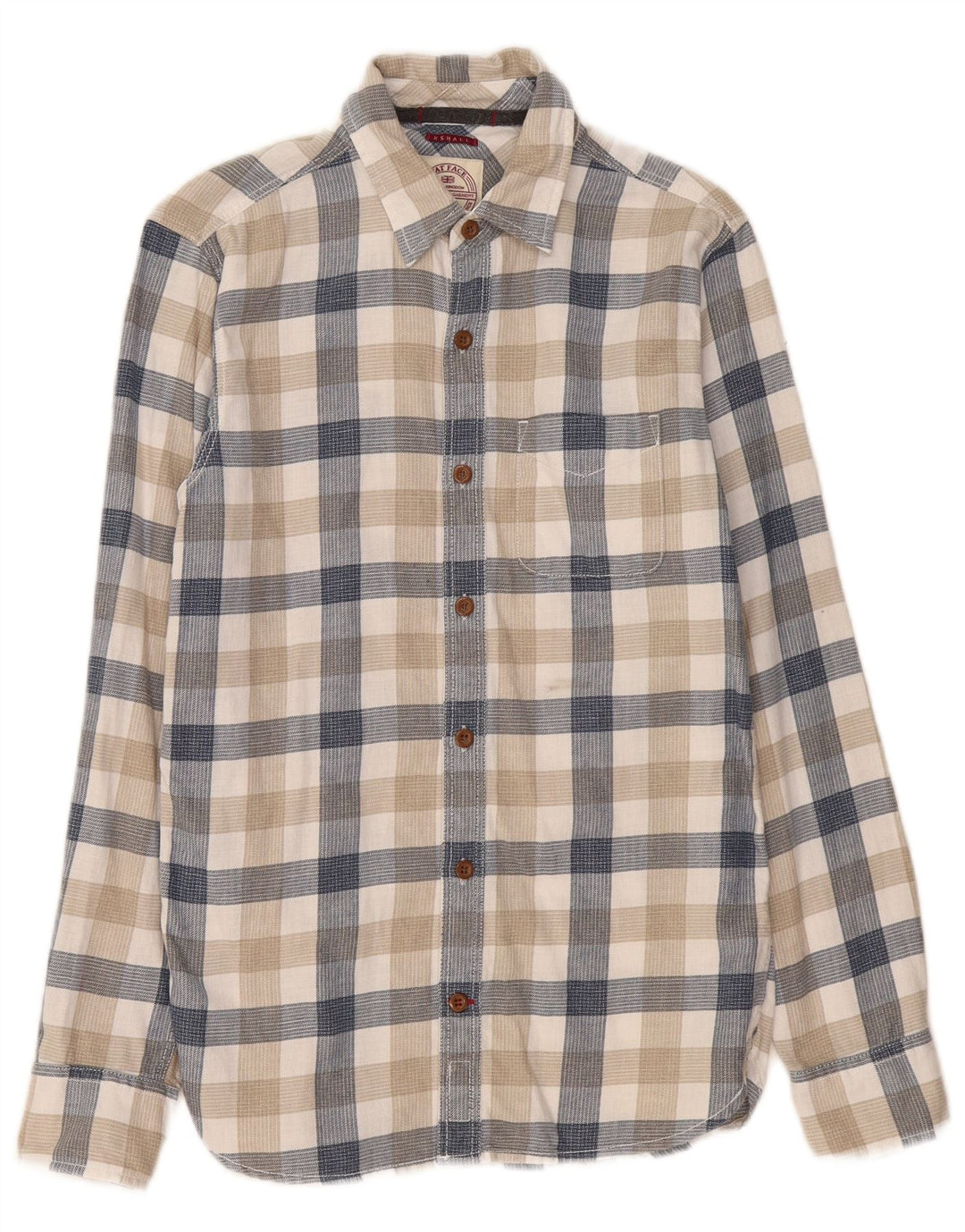 Fat Face Herre Flanelskjorte XS Beige Ternet Bomuld