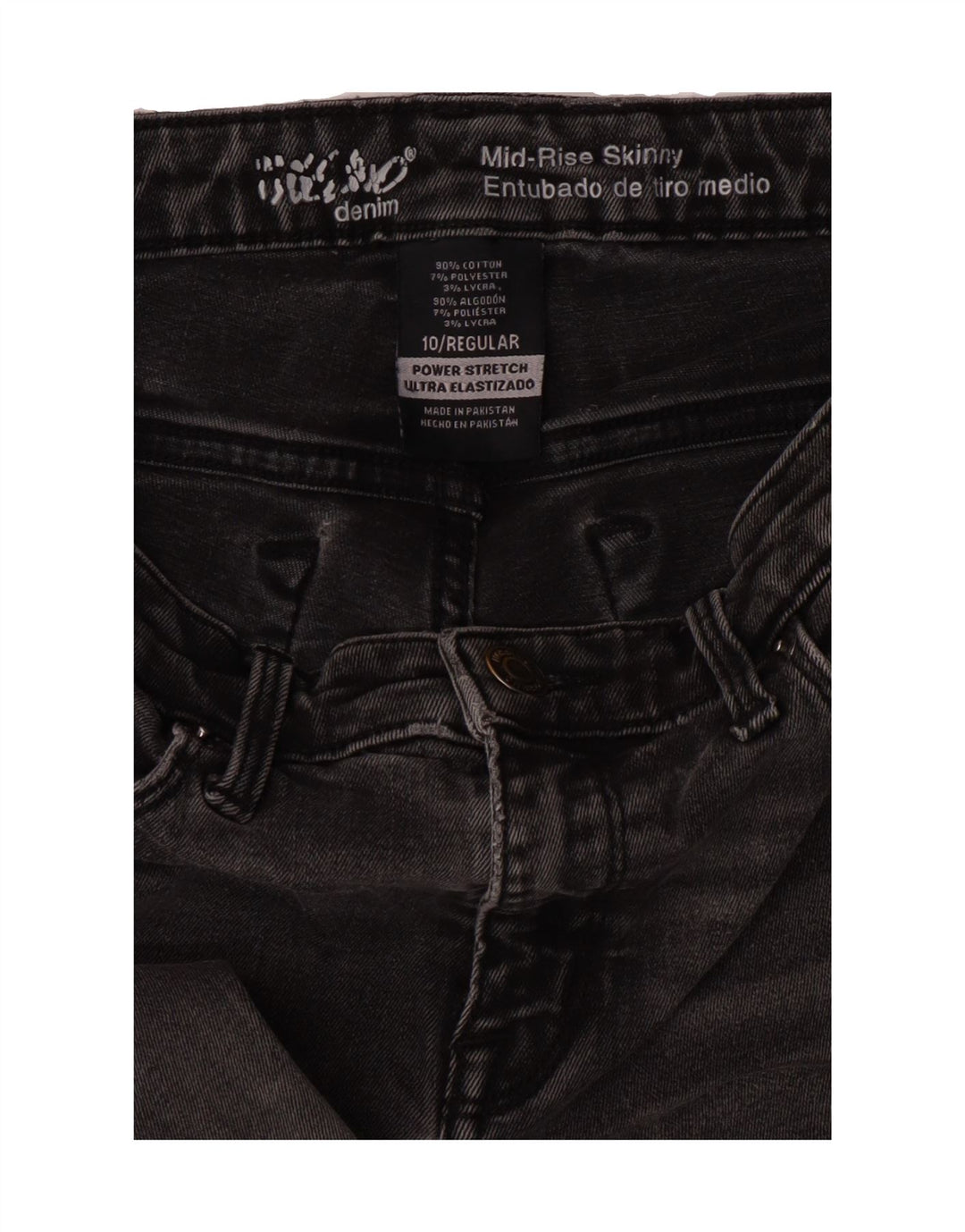 MOSSIMO Womens Stretch Mid Rise Skinny Jeans US 10 Large W30 L29 Grey Vintage Mossimo and Second-Hand Mossimo from Messina Hembry 