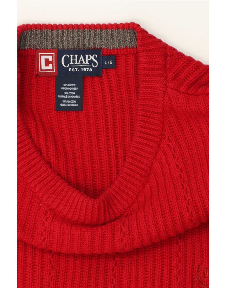 Chaps Herre Crew Neck Jumper Sweater Stor Rød Bomuld
