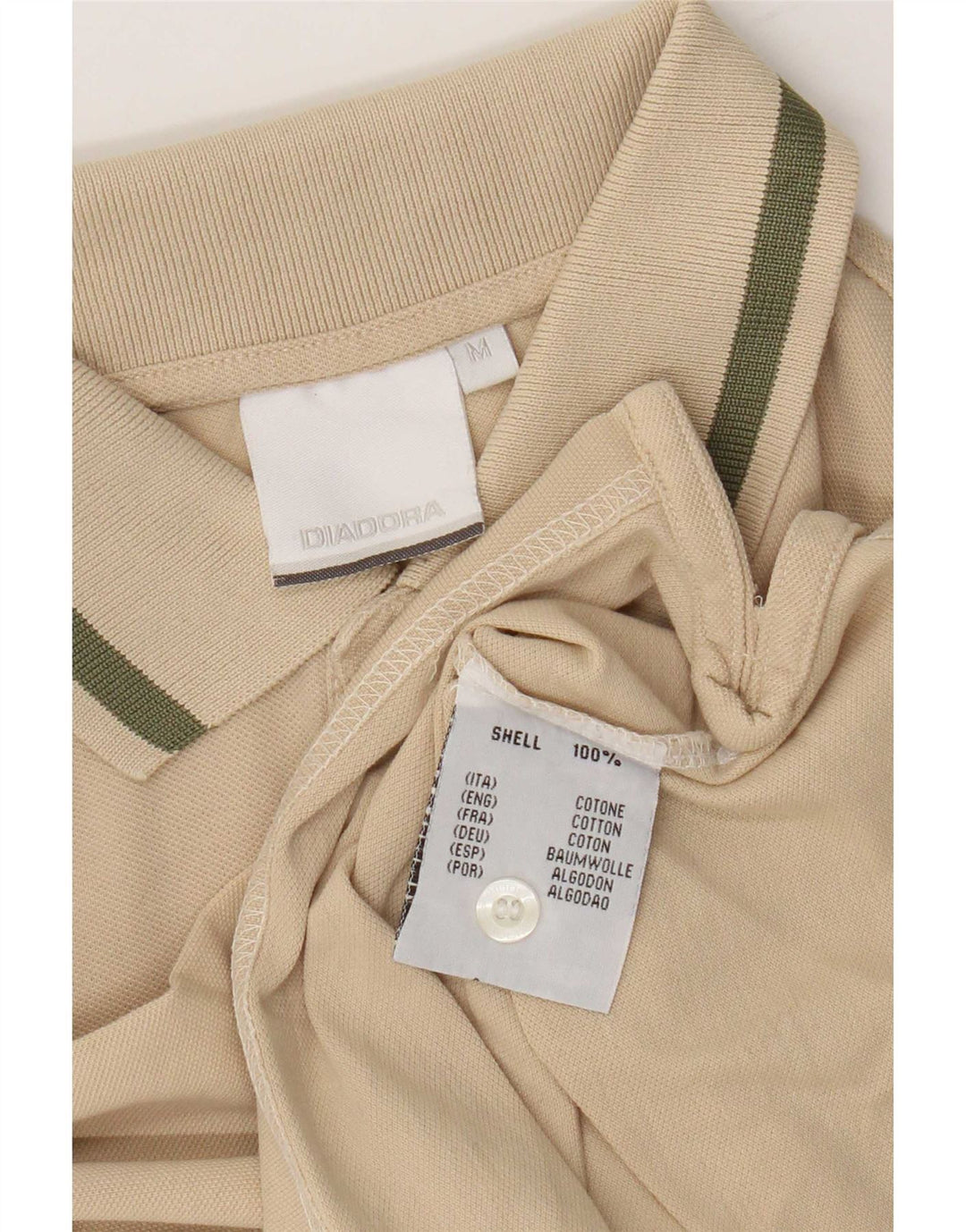 Diadora Herre kortærmet Regular Fit Polo Shirt Medium Beige Bomuld