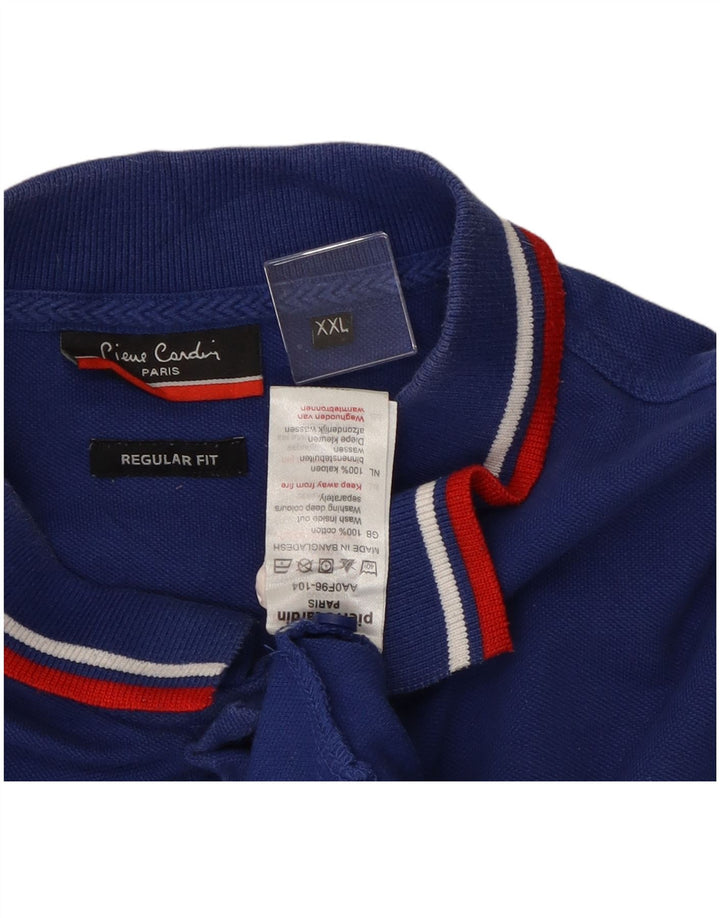 Pierre Cardin Herre Regular Fit Polo Shirt 2XL Blå Bomuld