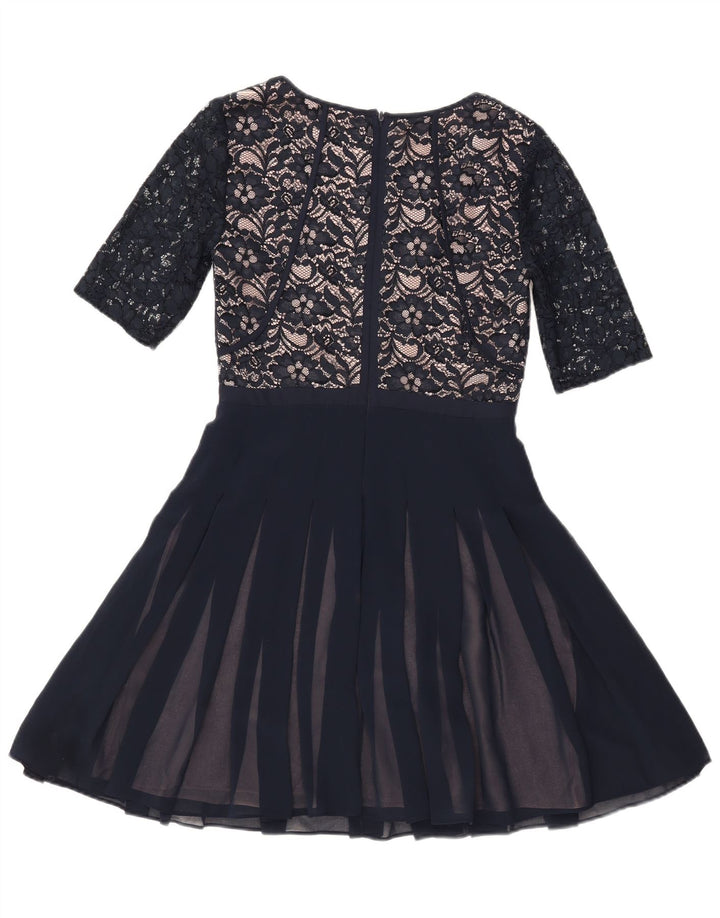 Coast Kvinder Blonde A-Line Kjole UK 8 Small Navy Blue Polyamid