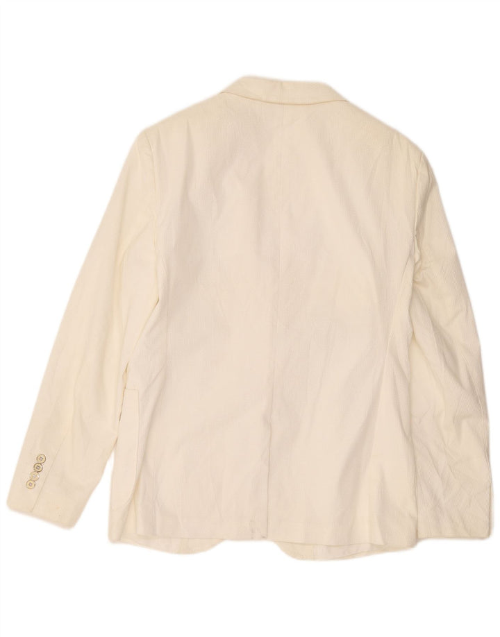 Zara Herre 2-knaps blazerjakke UK 38 Medium White Bomuld