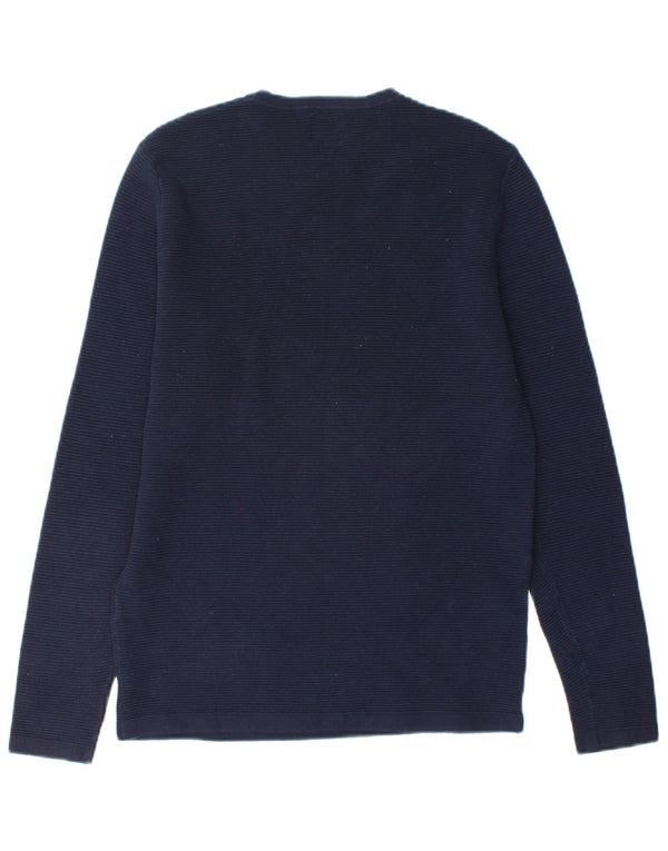 ZARA sweater med rund hals til mænd Medium marineblå Colourblock Bomuld