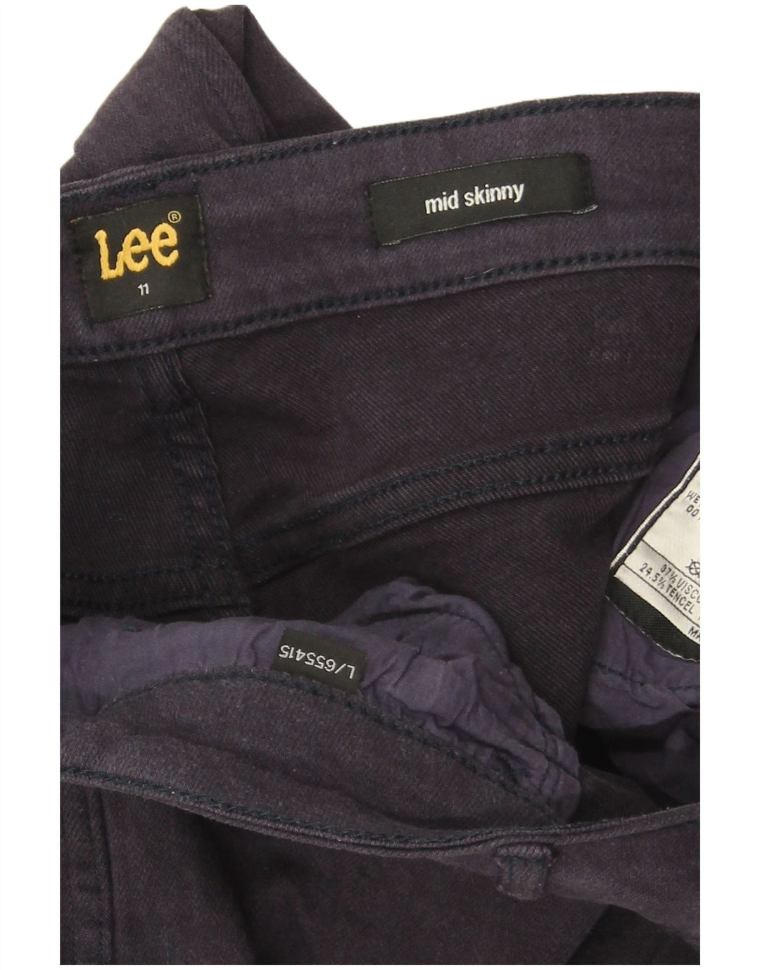 Lee Dame Mid Rise Skinny Jeans Large W32 L34 Navy Blue Viscose
