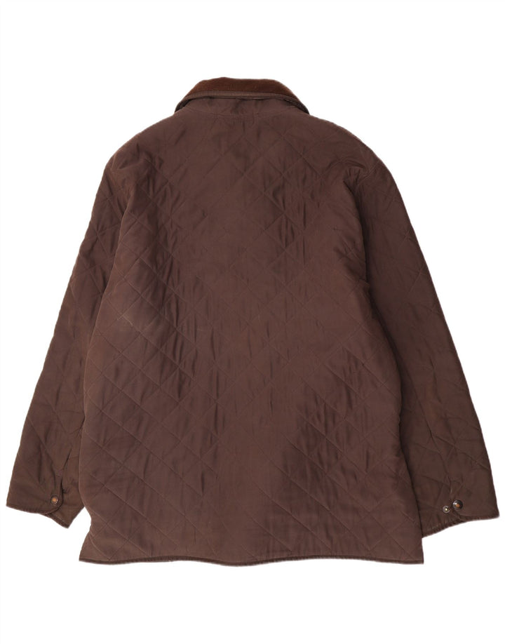Barbour Mens Quilted Jacket UK 44 2XL Brown Polyester