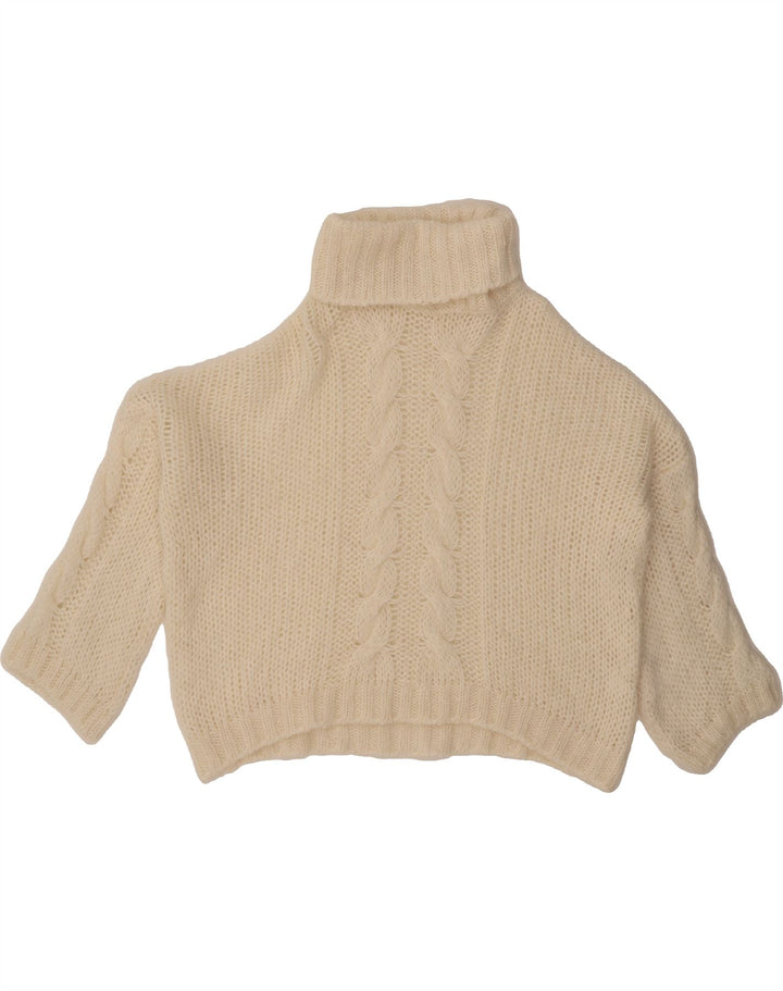 VINTAGE Womens Oversized Roll Neck Jumper Sweater UK 16 Large White Vintage Vintage and Second-Hand Vintage from Messina Hembry 