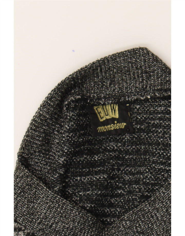 VINTAGE Womens Boat Neck Jumper Sweater UK 14 Medium Black Striped Vintage Vintage and Second-Hand Vintage from Messina Hembry 