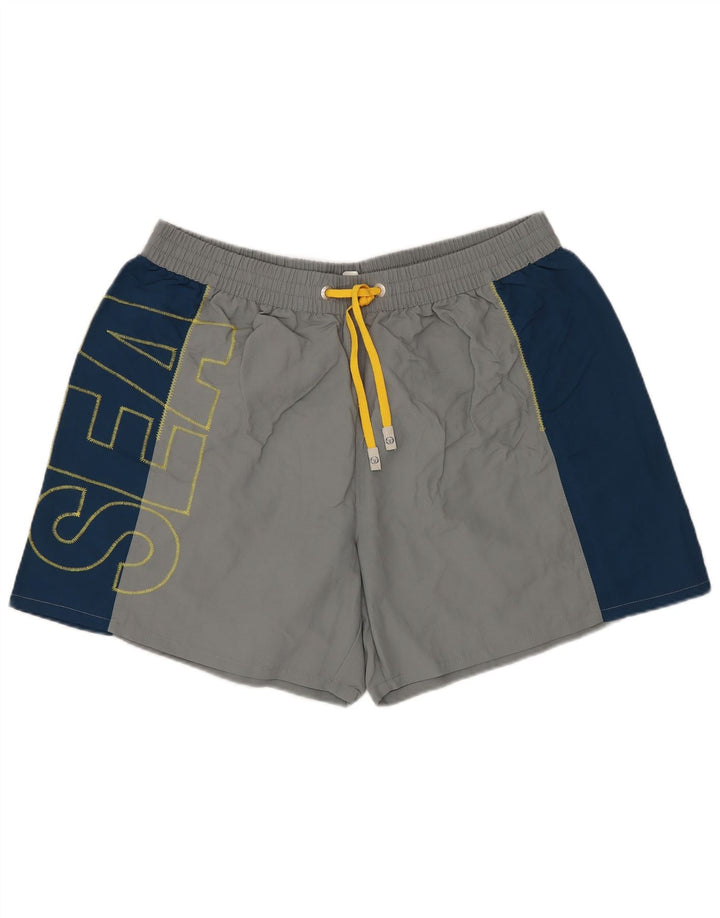 SERGIO TACCHINI Herre grafiske svømmeshorts XL Grå Colourblock Polyamid