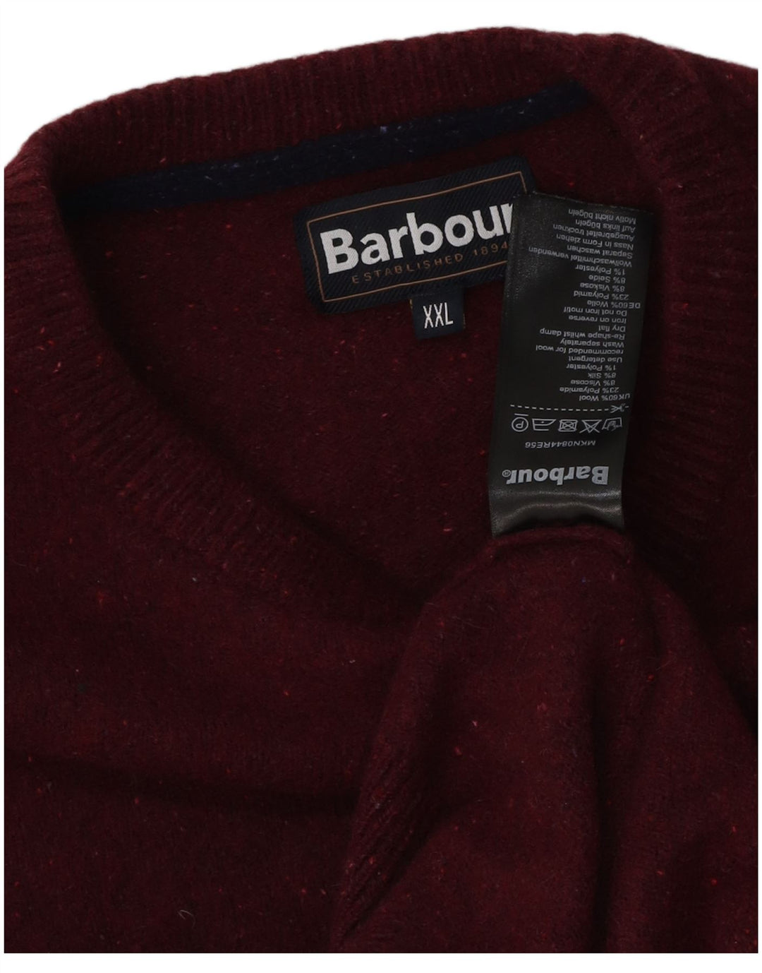 Barbour Herre Crew Neck trøje Sweater Medium Burgundy Uld