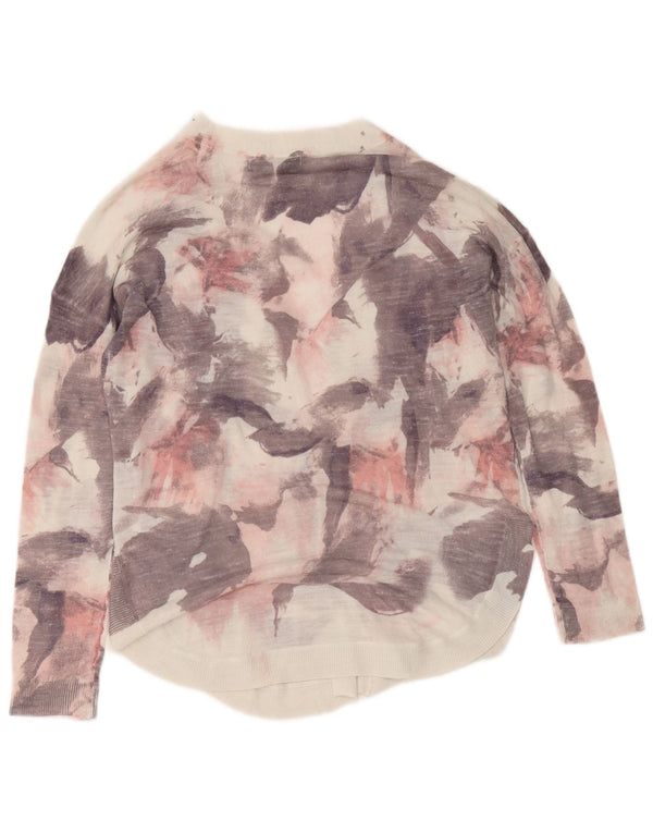 Marks & Spencer kvinders abstrakt mønster cardigan sweater UK 14 Medium Pink