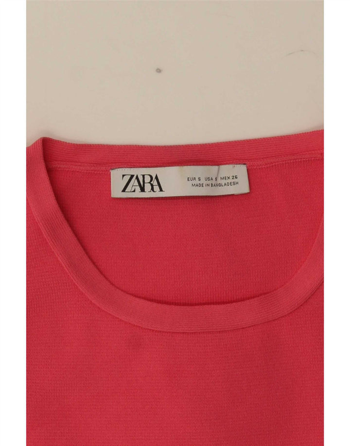 Zara Womens Crop Vest Top UK 8 Small Pink