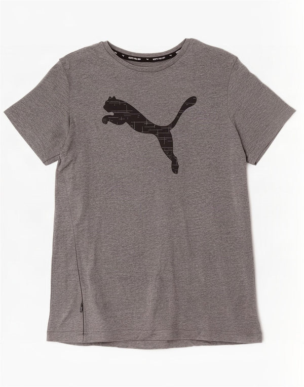 Puma Boys Grafisk T-Shirt Top 15-16 år Grå Flecked Bomuld