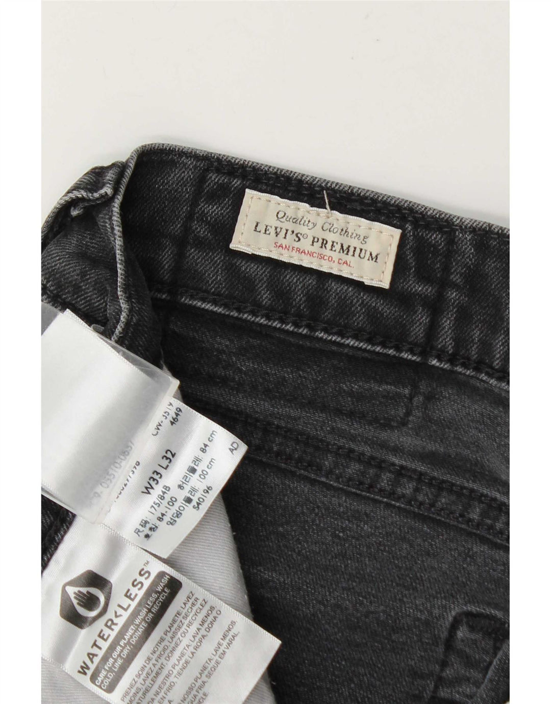 Levi's Slim Jeans til mænd W33 L32 Grå bomuld