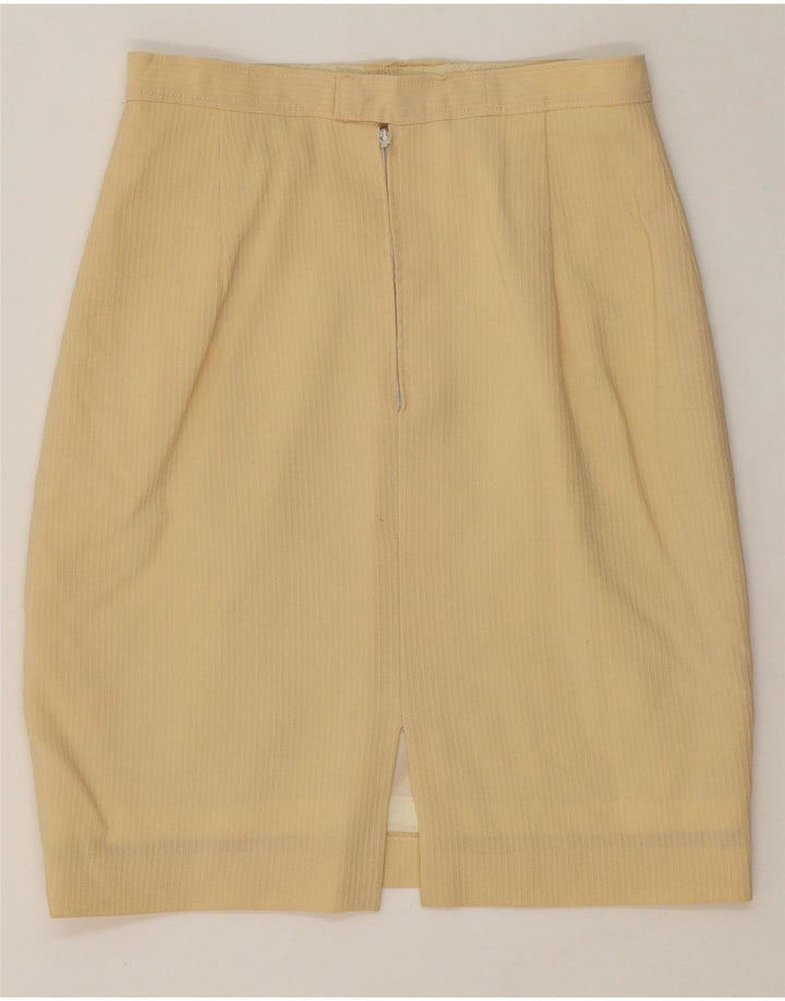 VINTAGE Womens Pencil Skirt W26 Small Beige