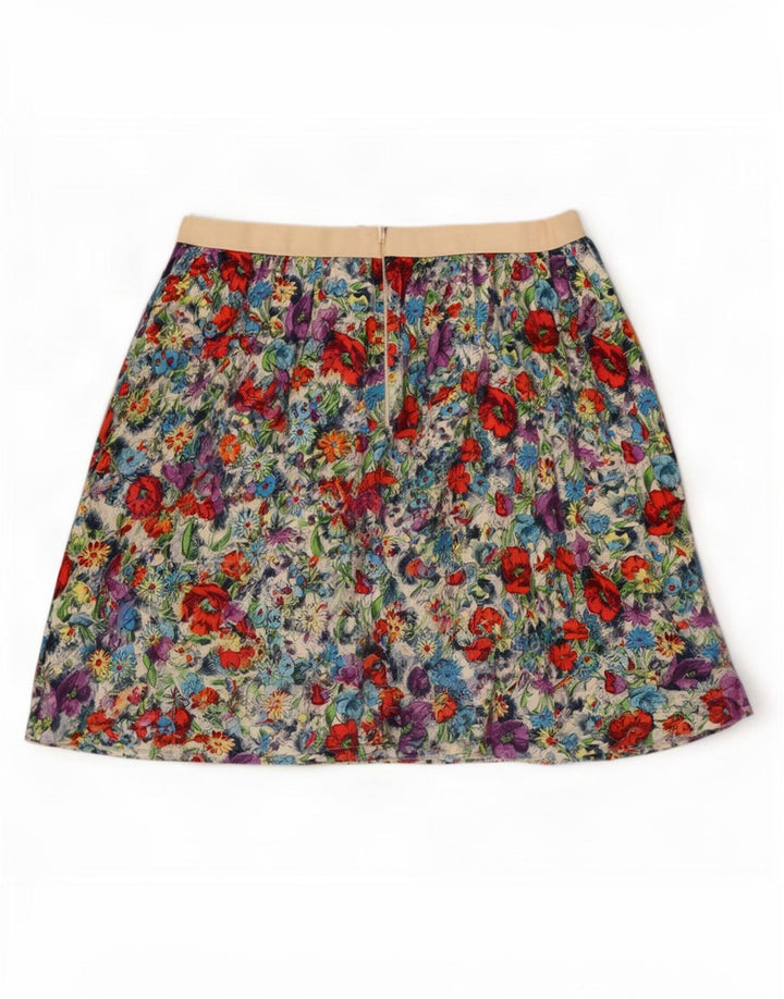 Topshop Dame Mini-nederdel UK 12 Medium W28 Multicolored Floral Viscose