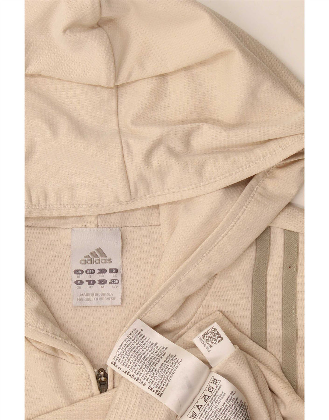 Adidas Dame Climacool Træningsdragt med hætte Topjakke UK 10 Small Beige