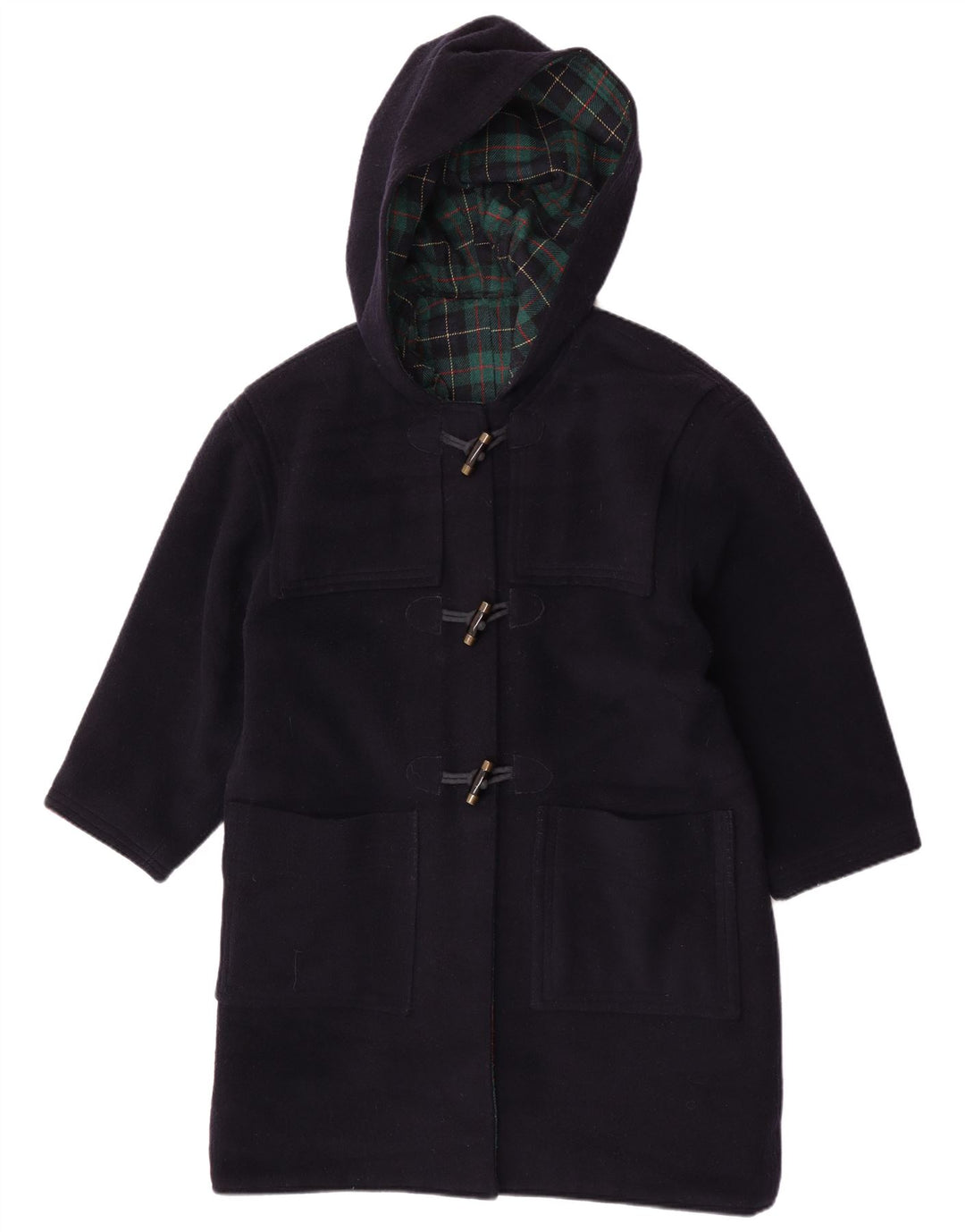 Vintage Dame Hooded Duffel Coat UK 16 Large Navy Blue