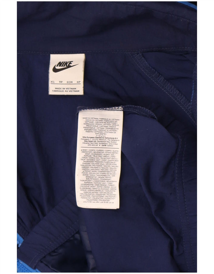 Nike Træningsdragt med hætte til mænd, topjakke XS marineblå nylon