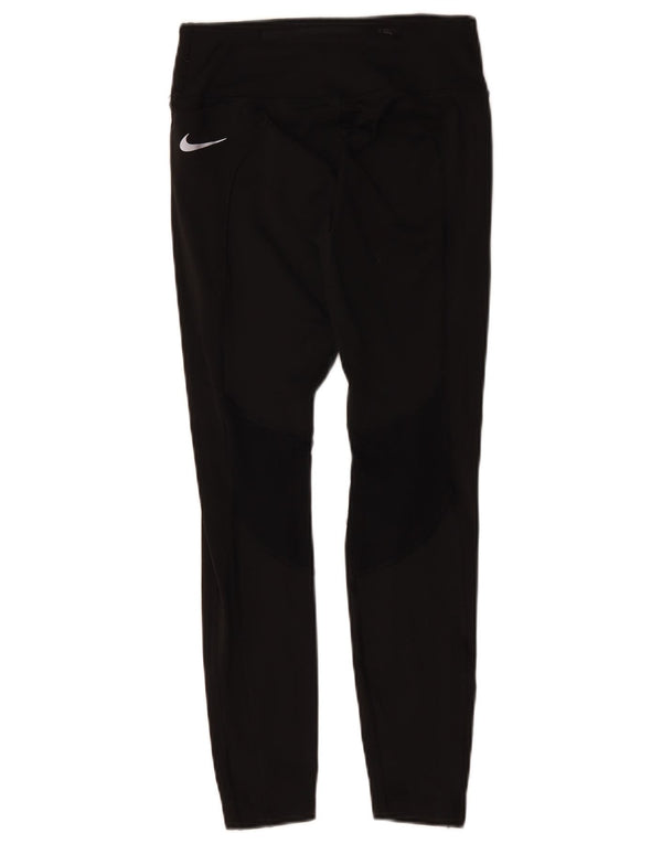Nike Dame Dri Fit Leggings UK 8 Small Black Polyester