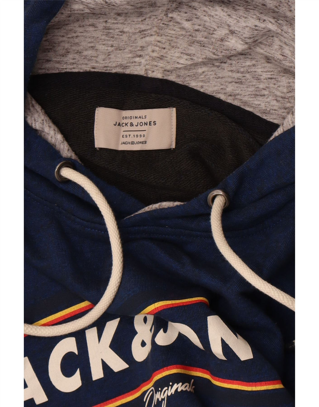 JACK & JONES Grafisk hættetrøje til mænd, stor blå
