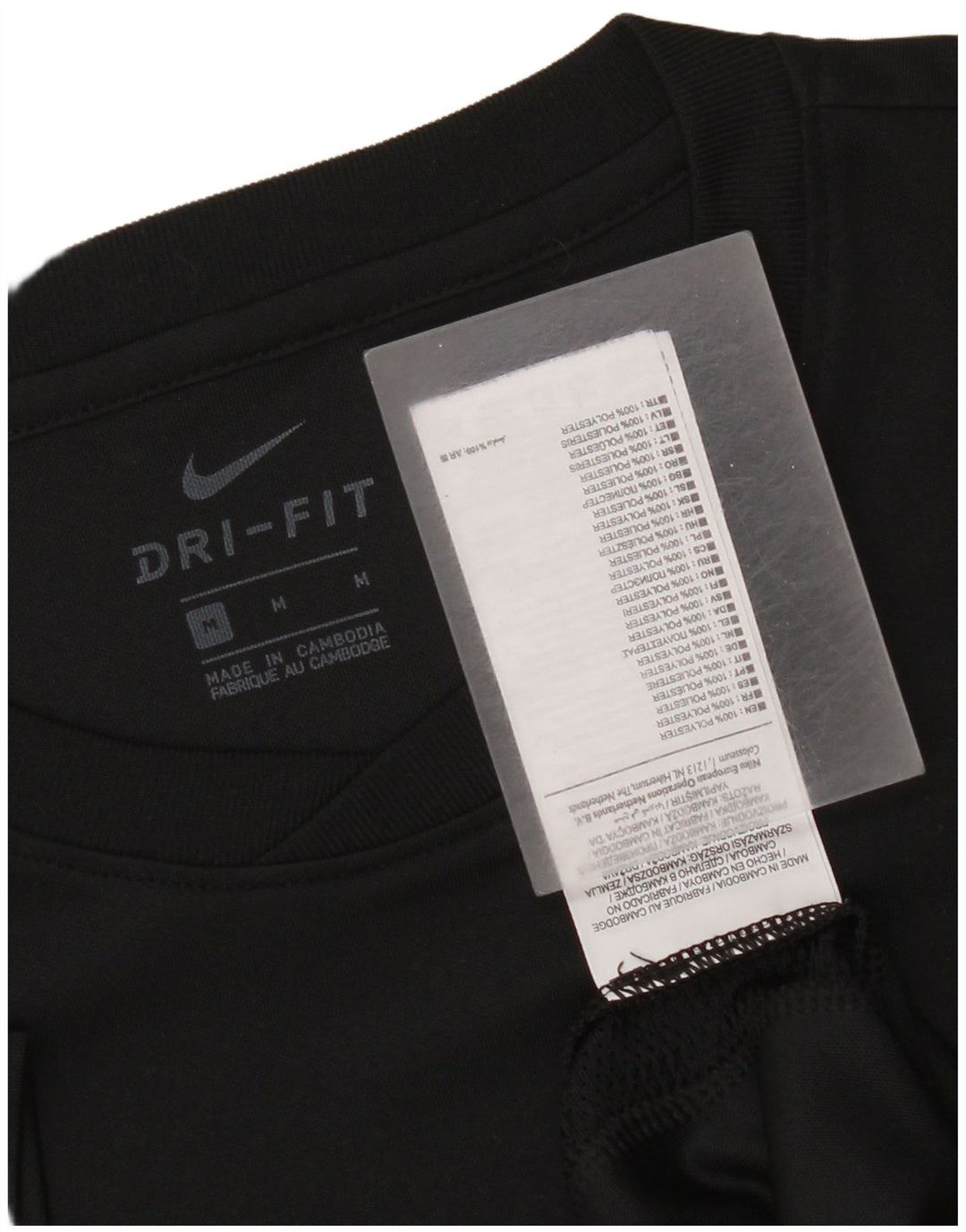 Nike Herre Dri Fit T-Shirt Top Medium Sort Polyester