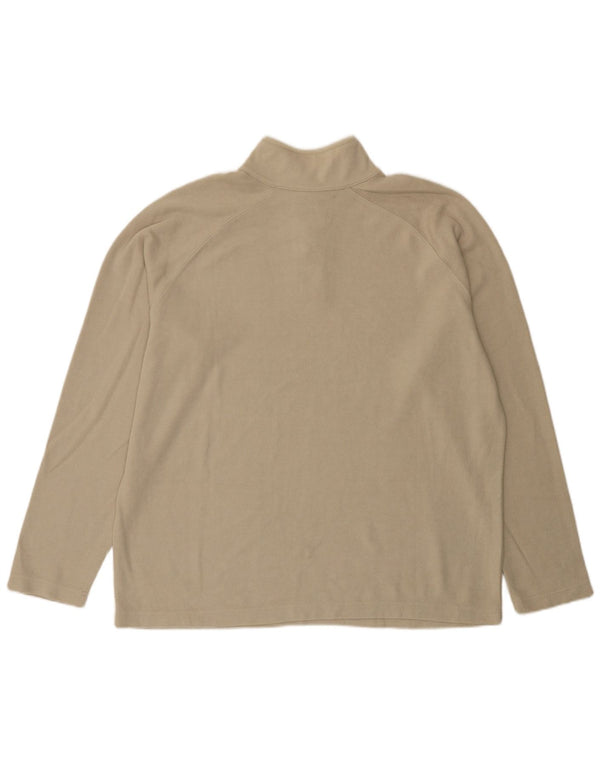 Gap Mens Zip Neck Top Long Sleeve XL Beige Cotton