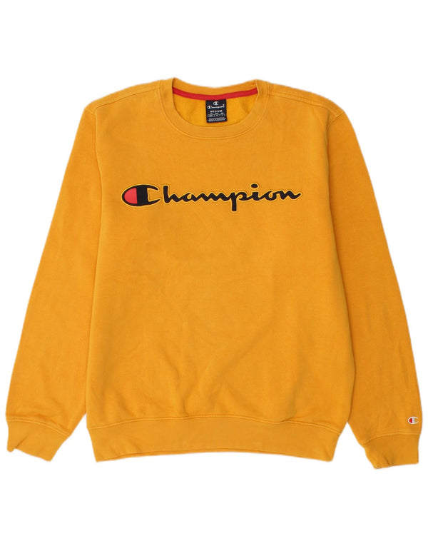 Champion Herre Grafisk Sweatshirt Jumper Medium Gul Bomuld