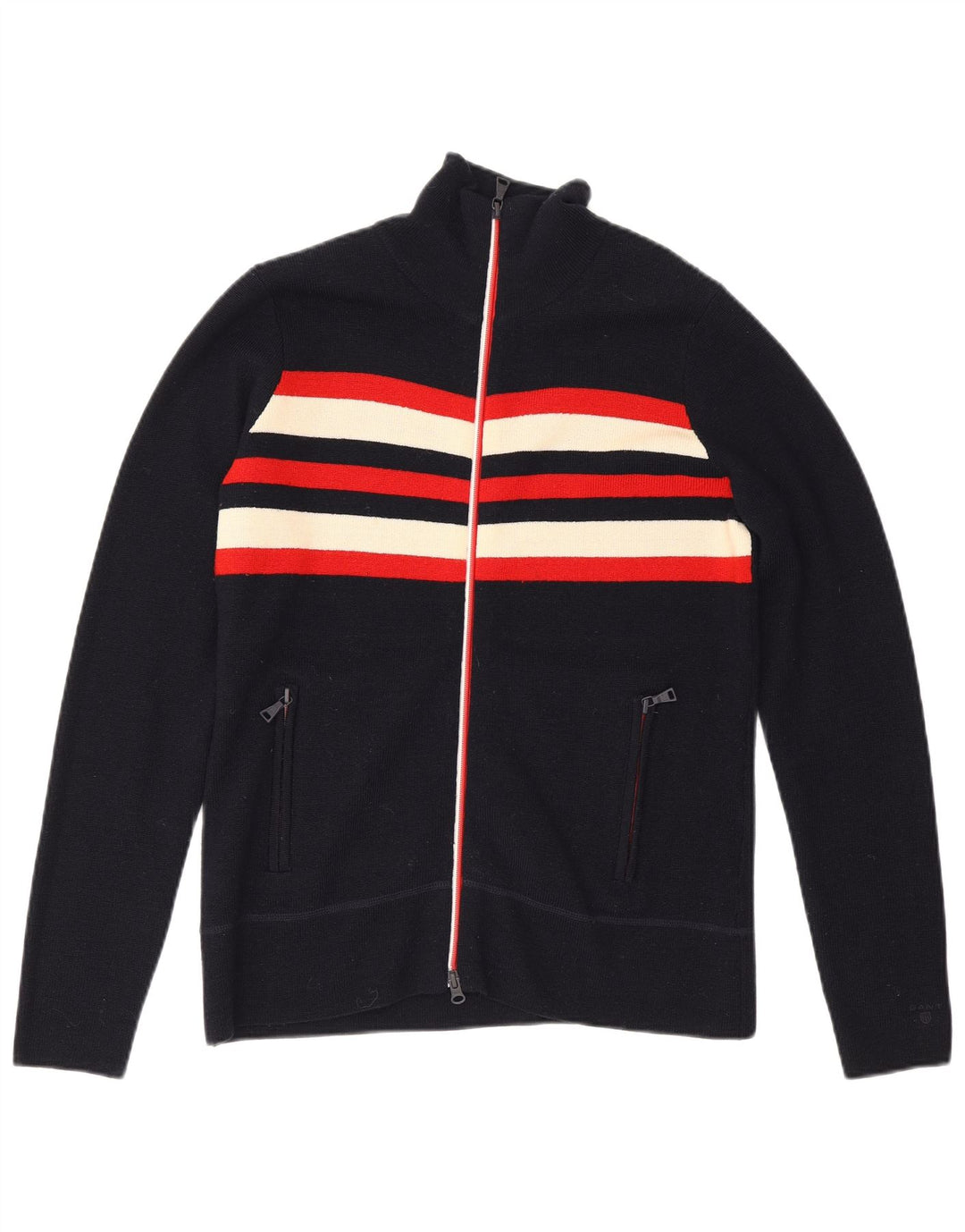 Gant Dame Cardigan Sweater UK 14 Stor Marineblå Stribet