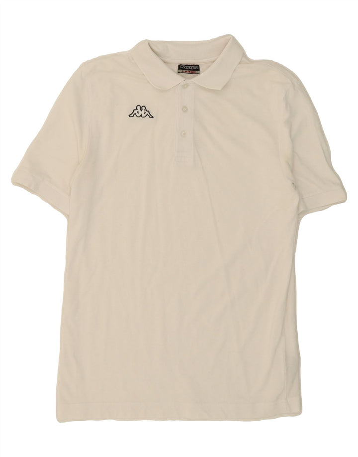 KAPPA Mens Polo Shirt Large White Cotton Vintage Kappa and Second-Hand Kappa from Messina Hembry 