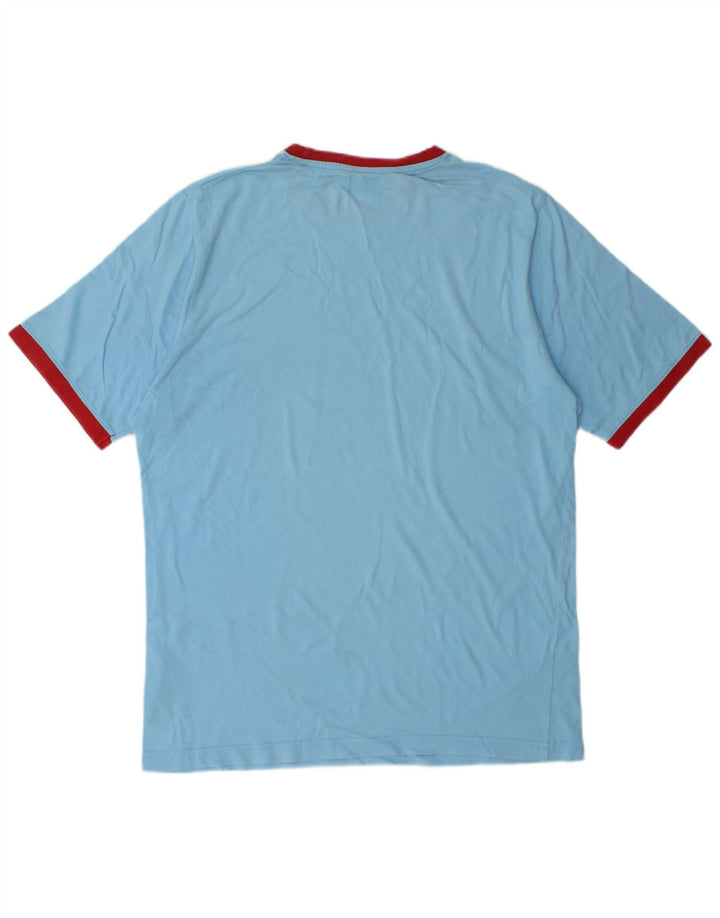 Kappa Herre T-Shirt Top Stor Blå Colourblock Bomuld