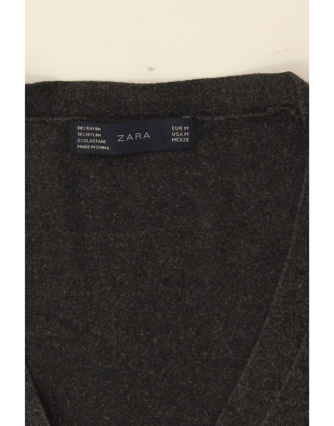 Zara Dame Cardigan Sweater UK 12 Medium Grey Rayon