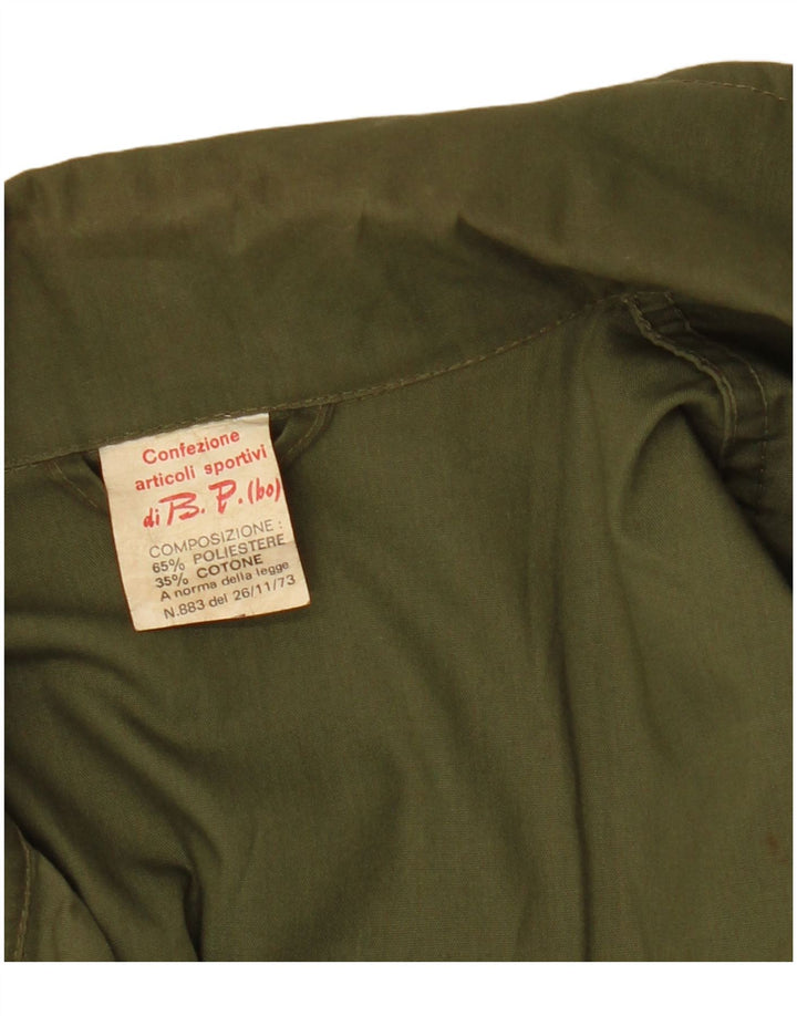 VINTAGE Herre Utility Jacket UK 36 Small Khaki Polyester