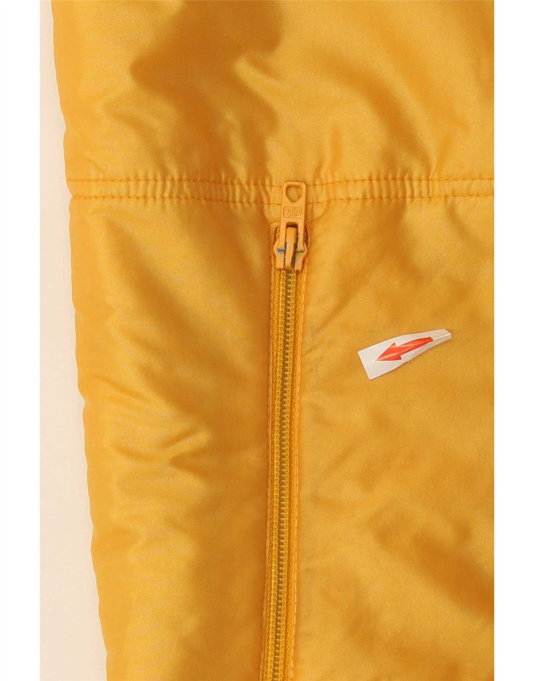 Vintage Dame Gilet IT 46 Large Yellow Floral Polyamid